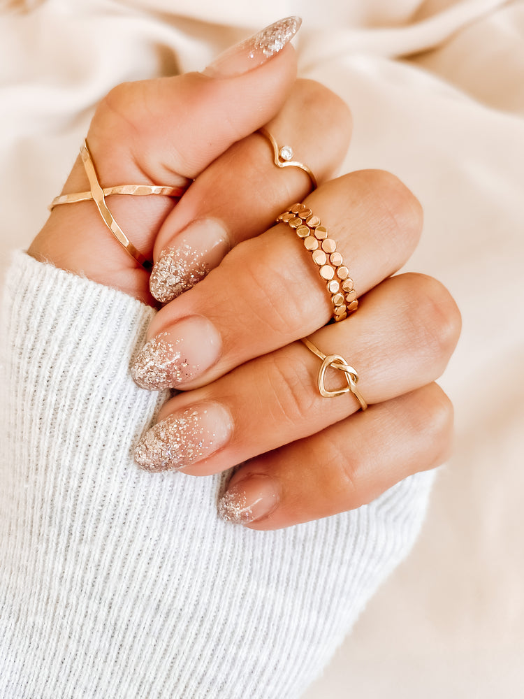 Gold filled stacking rings for women