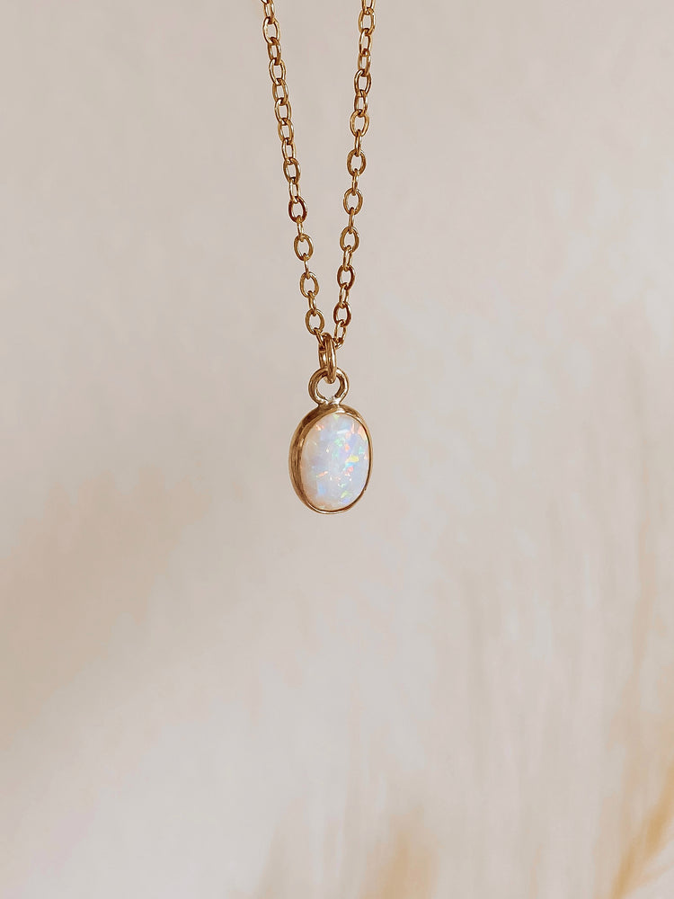 White opal pendant 