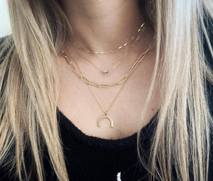 herkimer diamond layering necklace