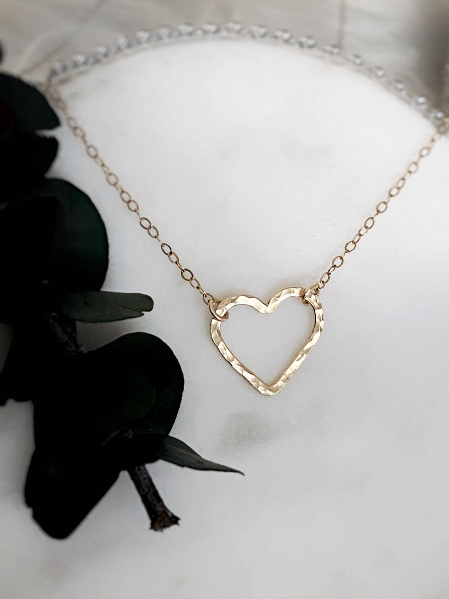 Dainty Heart Simple Cute Heart Charm Gold Silver CZ Necklaces for Women  Gifts