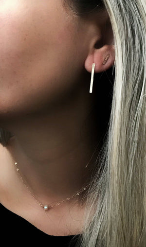 Gold Bar Earrings for Women, 