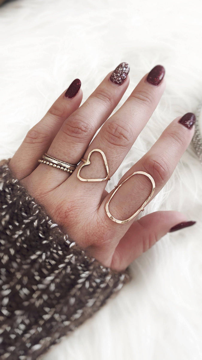 Sideways open clearance heart ring