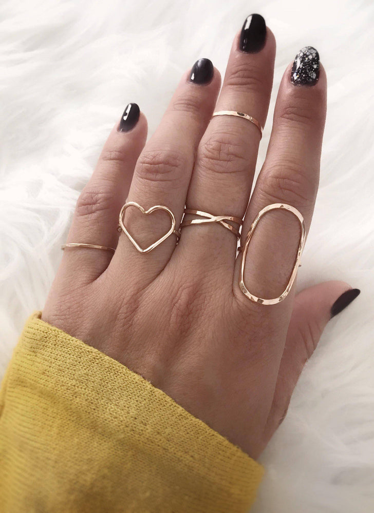 Heart Ring stacking rings gold