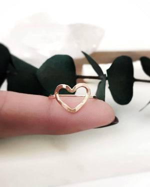 Solid Gold Cute Heart Ring, 