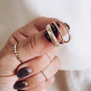 wide floral ring gold