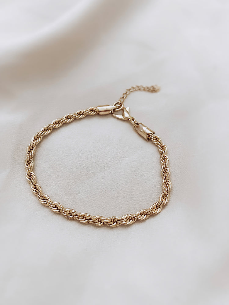 gold filled rope chain bracelet