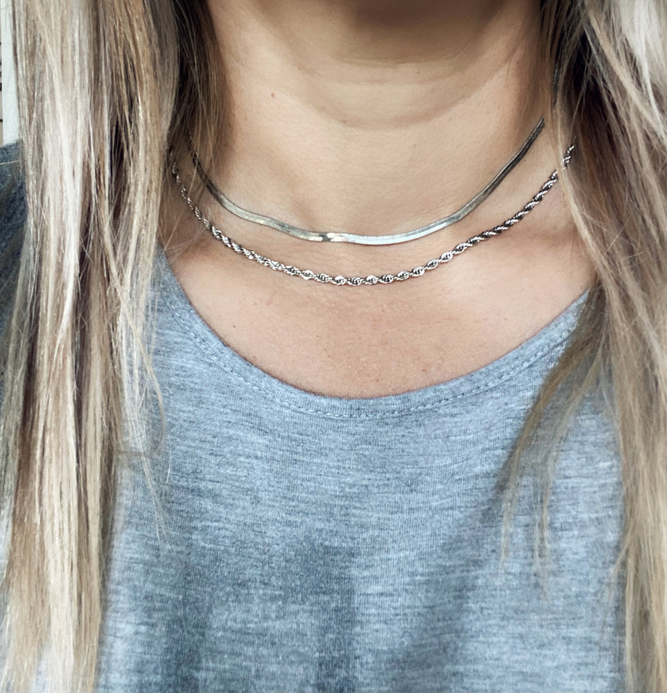 rope chain necklace silver