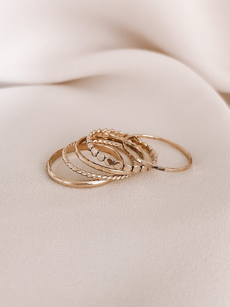 dainty stack rings set 