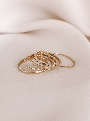 dainty stack rings set 