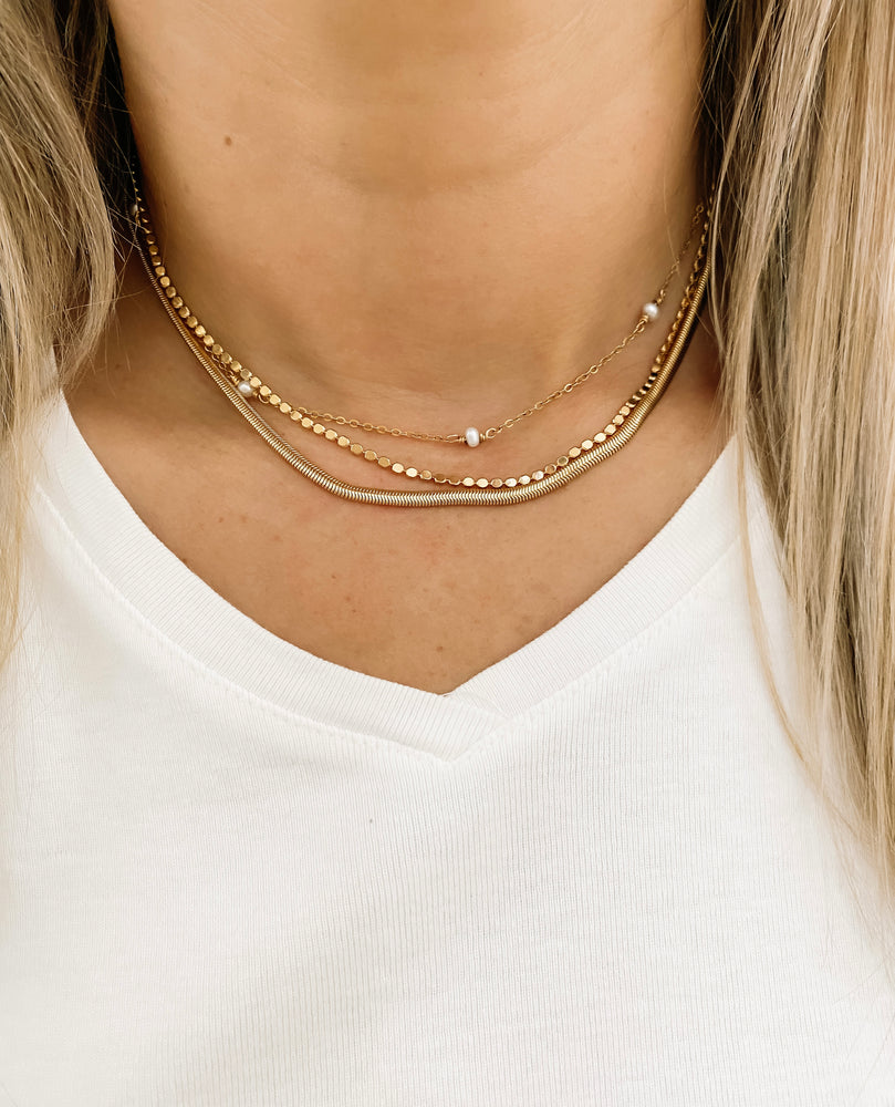 gold layering chain necklace