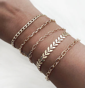 gold stacking bracelet set
