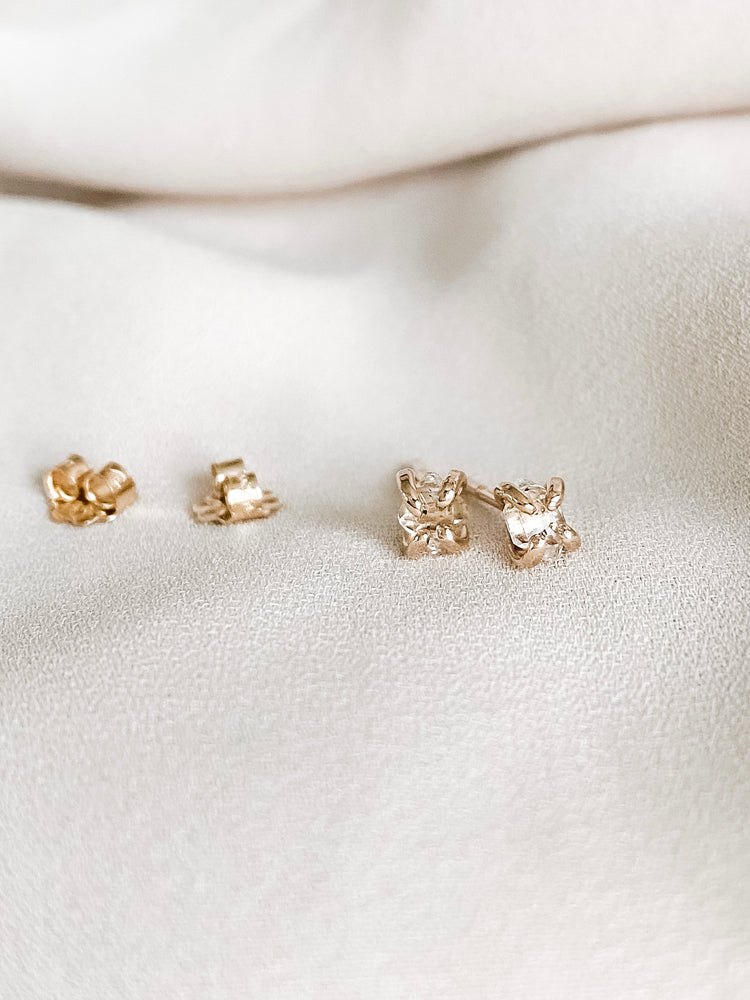 Herkimer diamond earrings gold 