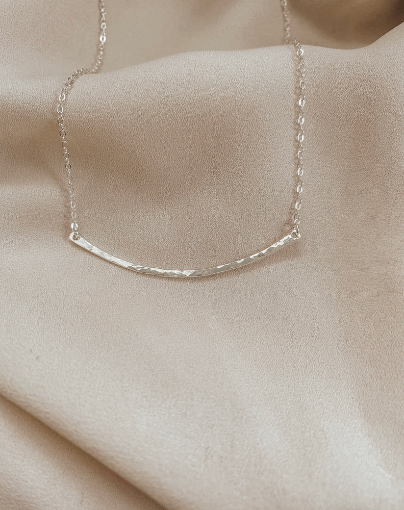 bar choker necklace  silver