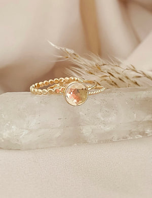 white topaz stacking ring gold