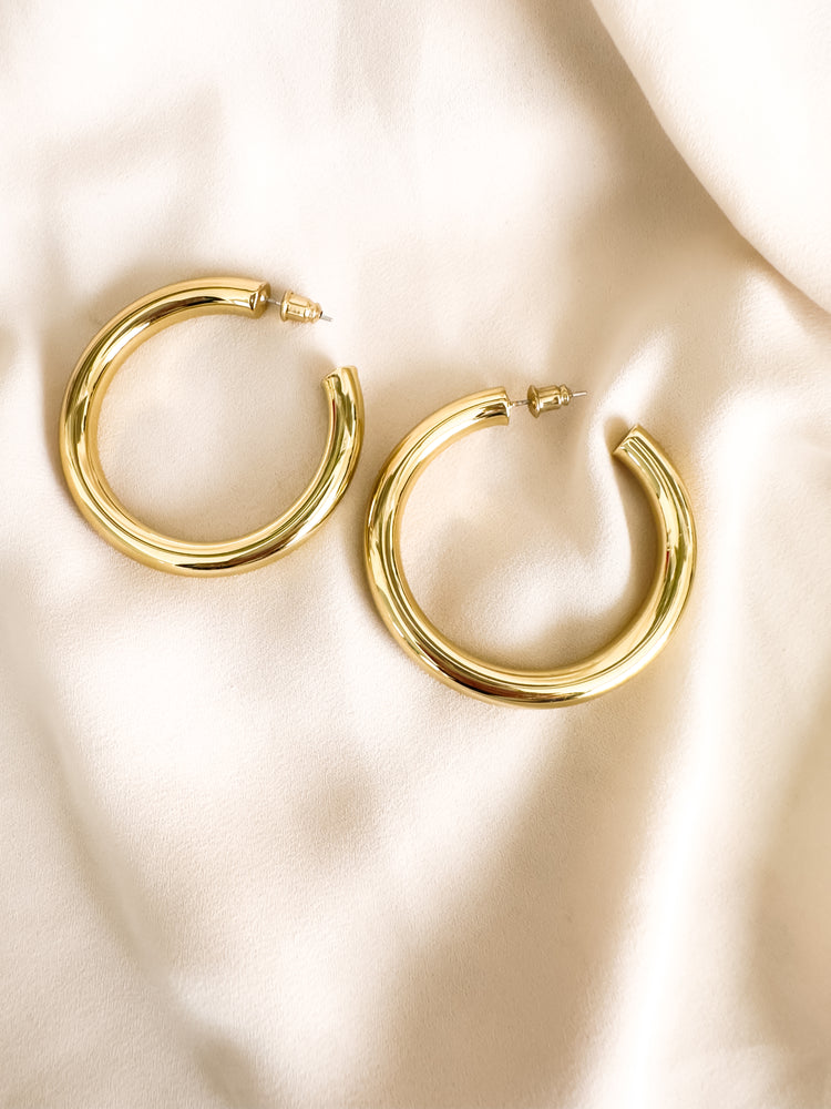extra thick hoop earrings gold