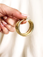 14k gold chunky hoop earrings for women