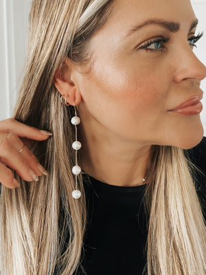 4 pearl dangle earrings sterling silver