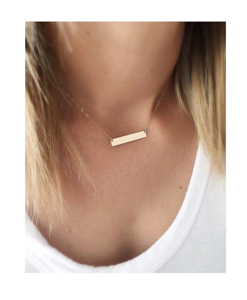 Gold bar necklace for women 