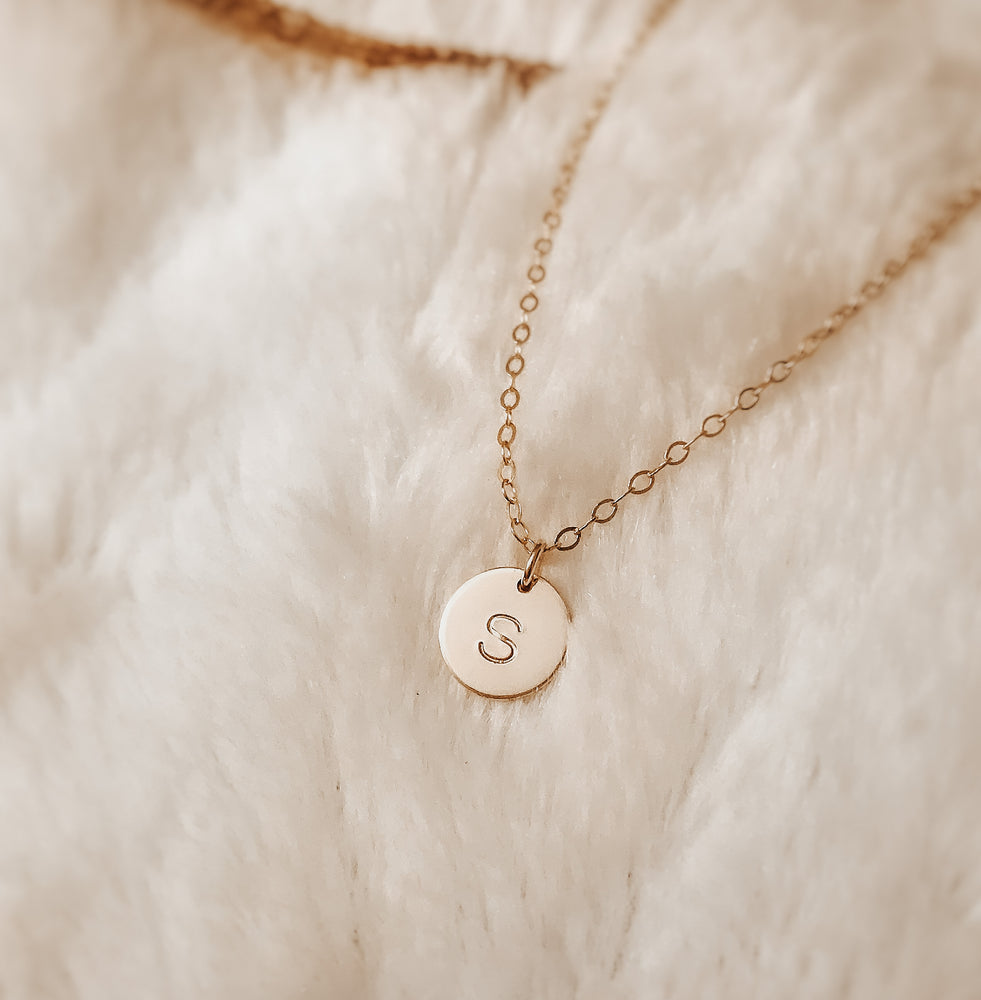 Gold initial necklace 