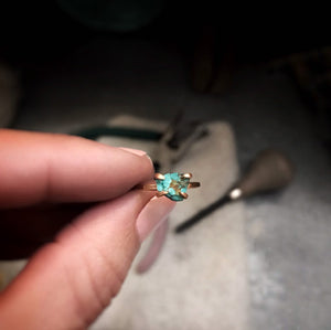 Turquoise gold ring