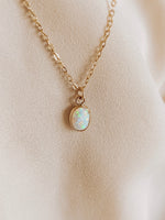 Opal pendant necklace gold
