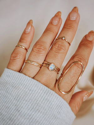 
            
                Load image into Gallery viewer, Moonstone Stacking Rings Gold
            
        
