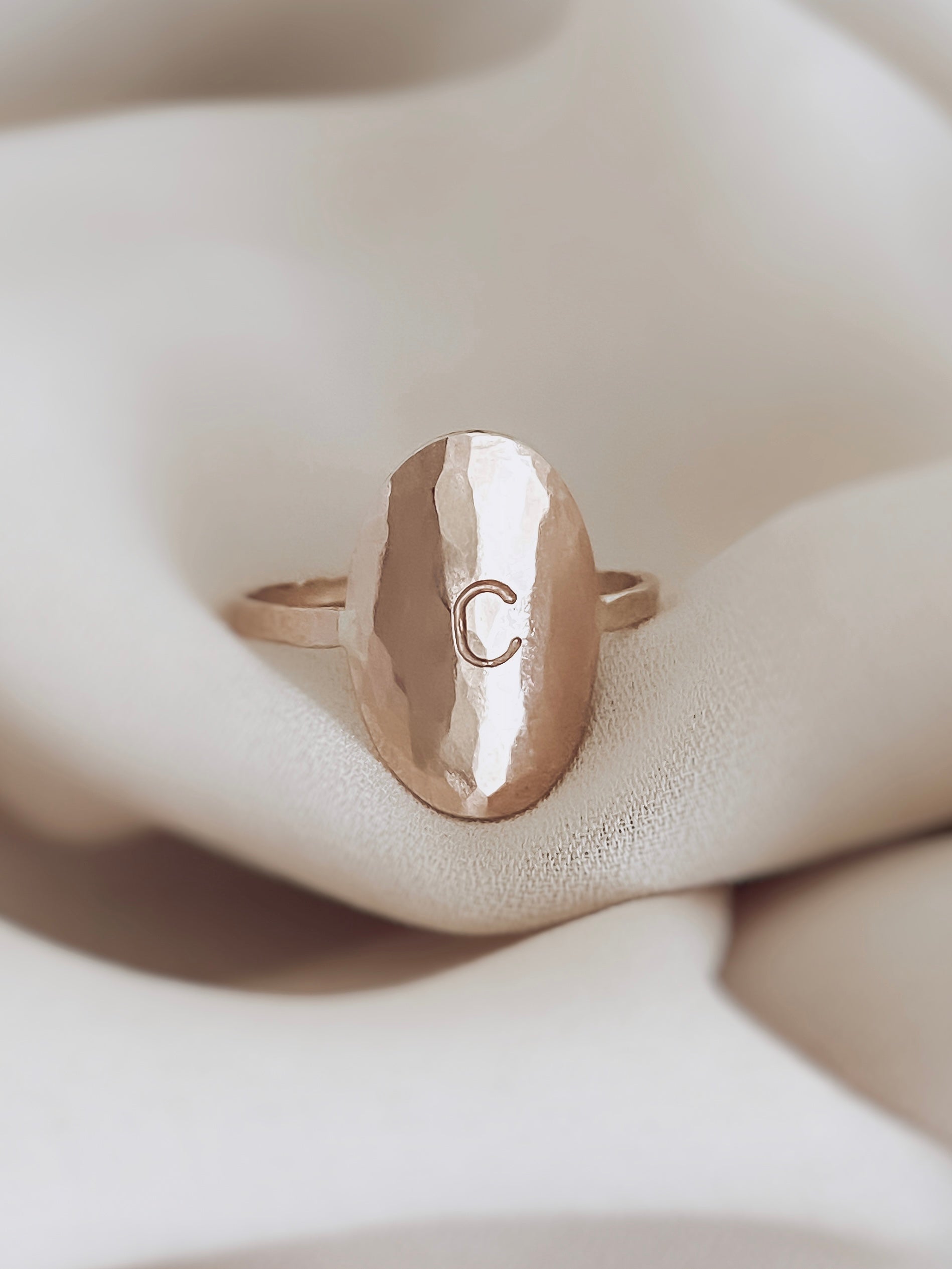 Oval monogram ring deals