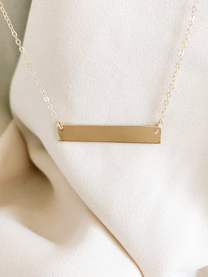 Blank Bar necklace gold filled 