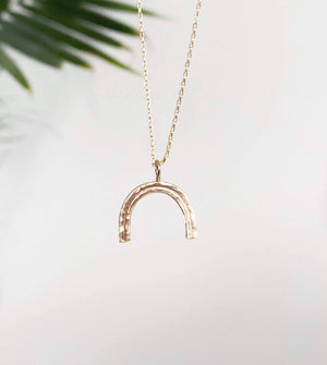 dainty rainbow necklace gold