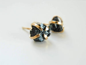 Black Tourmaline Stud Earrings, 