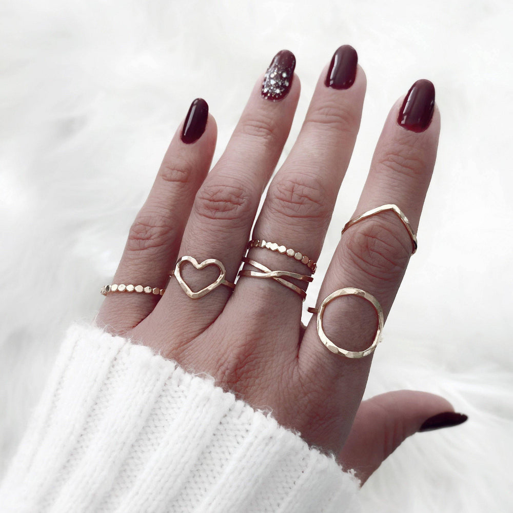 Chevron Stack Ring gold