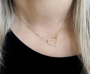 Heart Hoops - Small  chic jewelry, simple jewelry, dainty jewelry