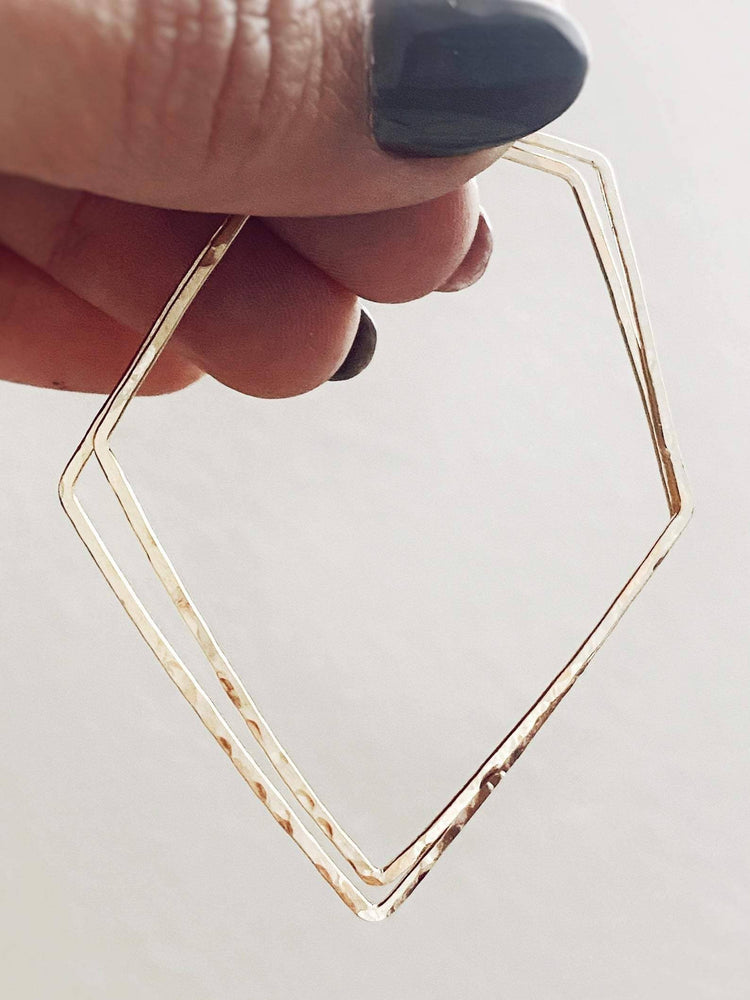 Dainty Square Hoop Earrings gold