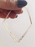 Dainty Square Hoop Earrings gold