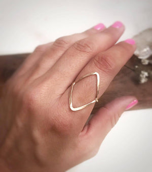 hammered Diamond Shape Ring