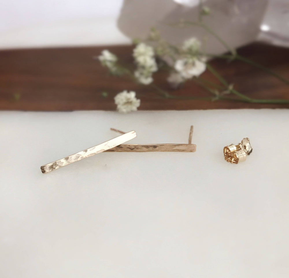 Gold Bar Earrings for Women, 
