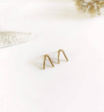 Gold Chevron Stud Earrings, 