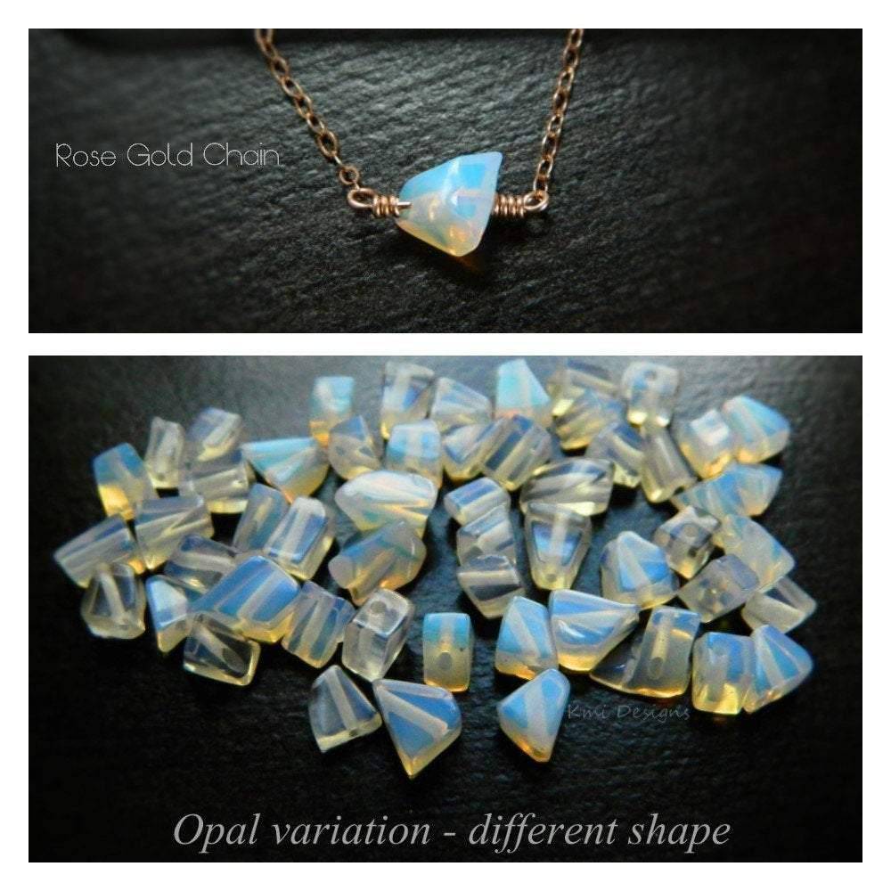 Gold Raw Opal Necklace, 
