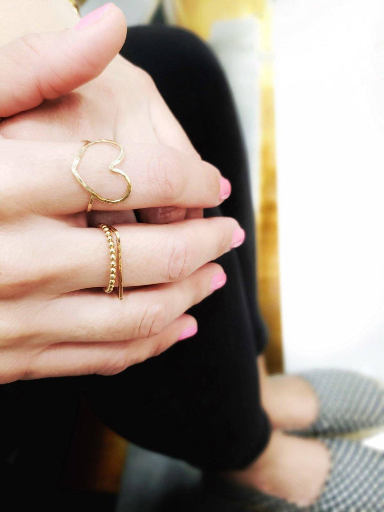 Stackable rings set gold