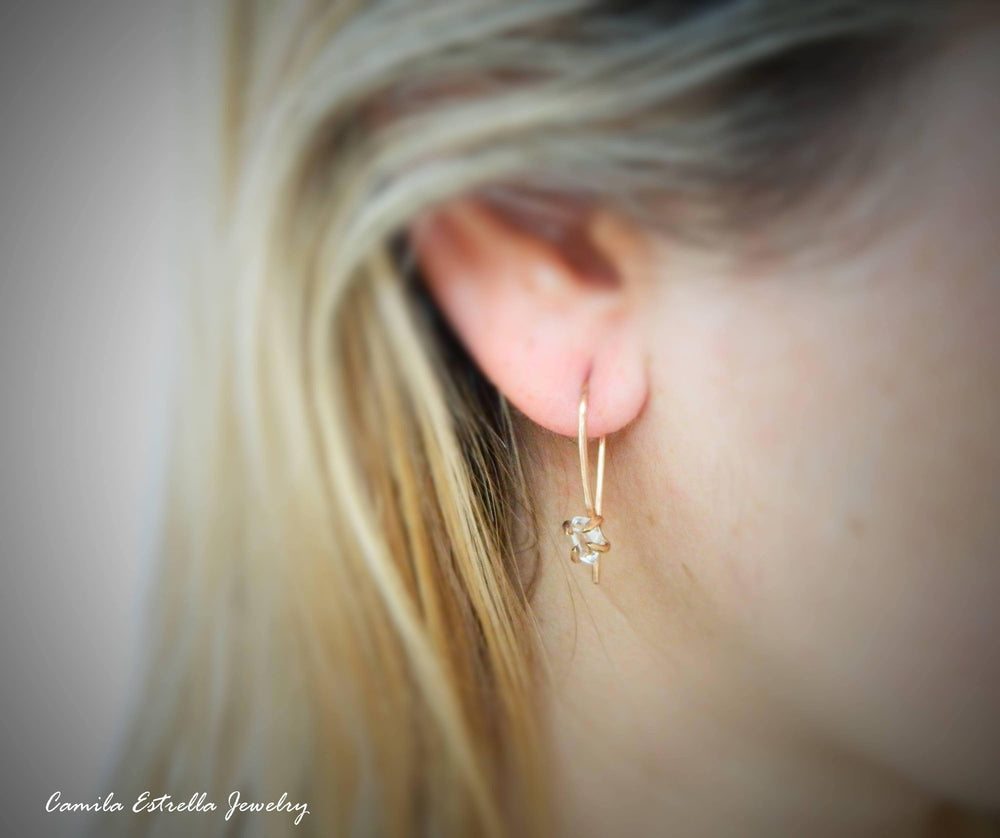 Herkimer Diamond Dangle Earrings, 