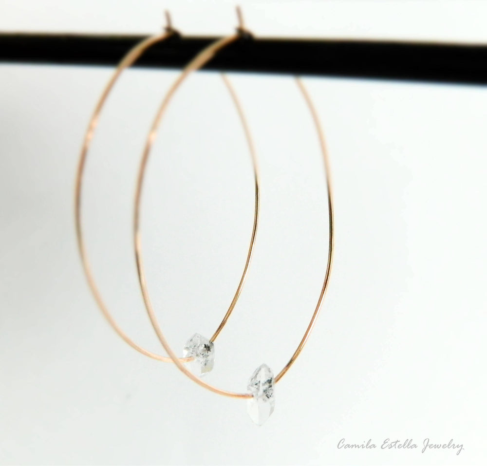 Herkimer Diamond Hoop Earrings