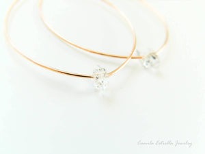Herkimer Diamond Hoop Earrings, 