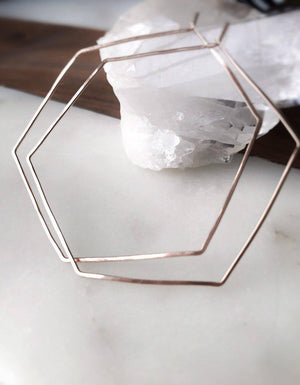 Hexagon Hoop Earrings, 