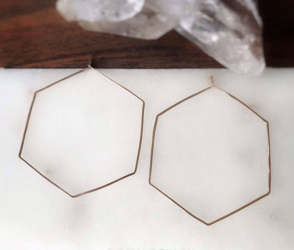 Hexagon Hoop Earrings, 