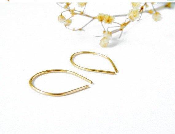 Hook Gold Earrings, 