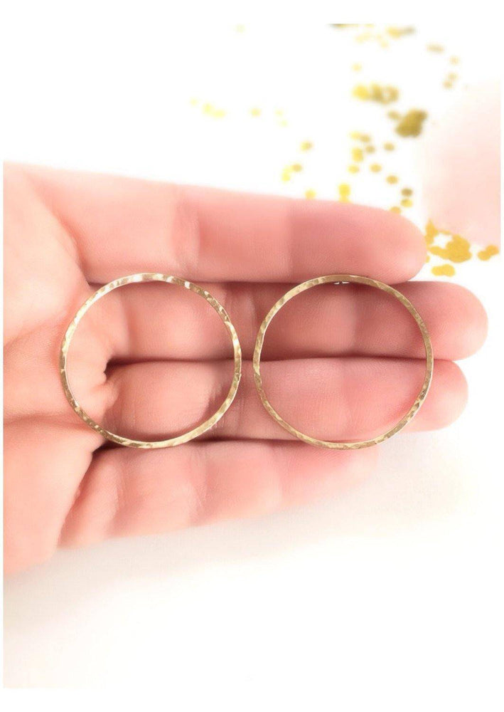 Large Circle Stud earrings gold