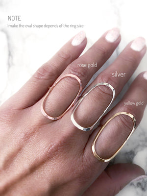 Open oval ring sterling silver