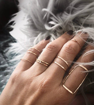 dainty stackable rings gold