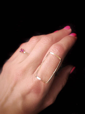 boho Large Rectangle Ring gold