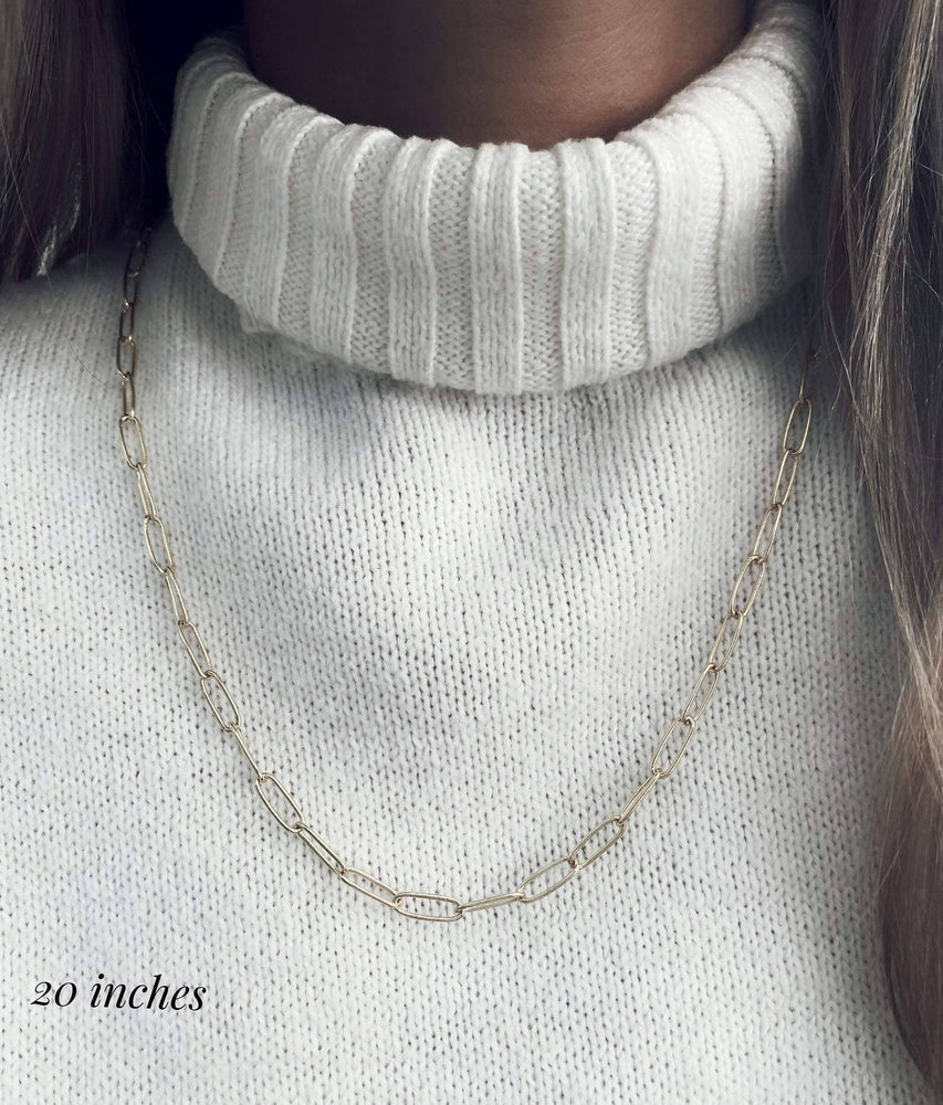chunky paperclip necklace gold
